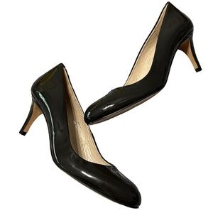 BODEN NWT Size 41 (US Size 10) Black Heels Black Patent Leather Pumps 3” Heel